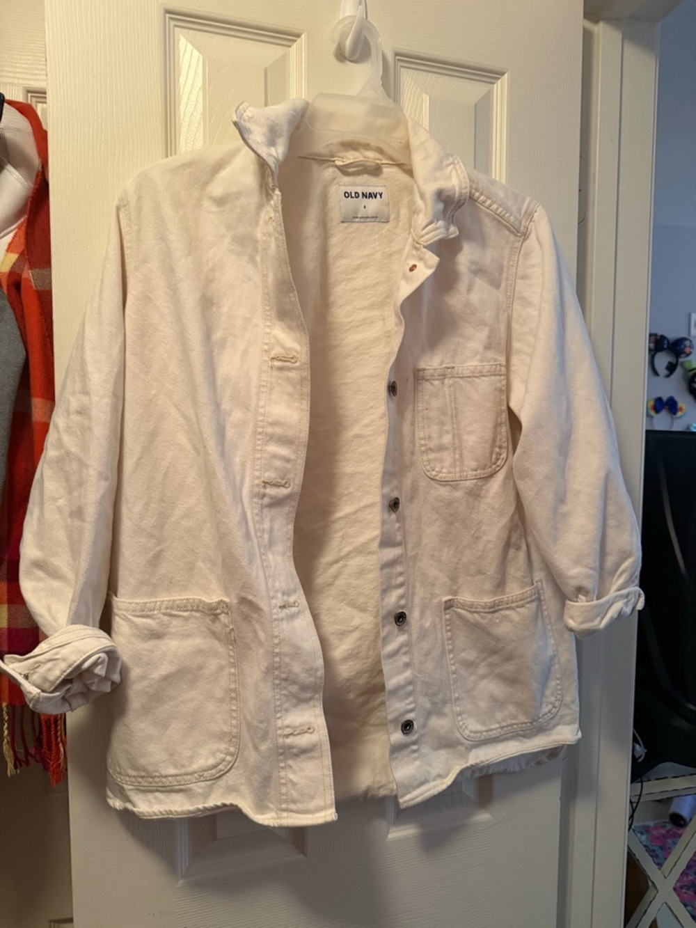 Old Navy White Button-Up Jacket